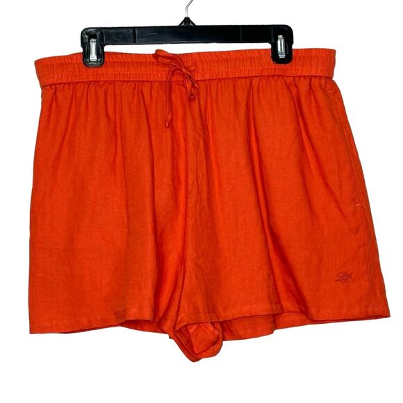 Loro Piana Orange linen pull on shorts size Large - Picture 6 of 8
